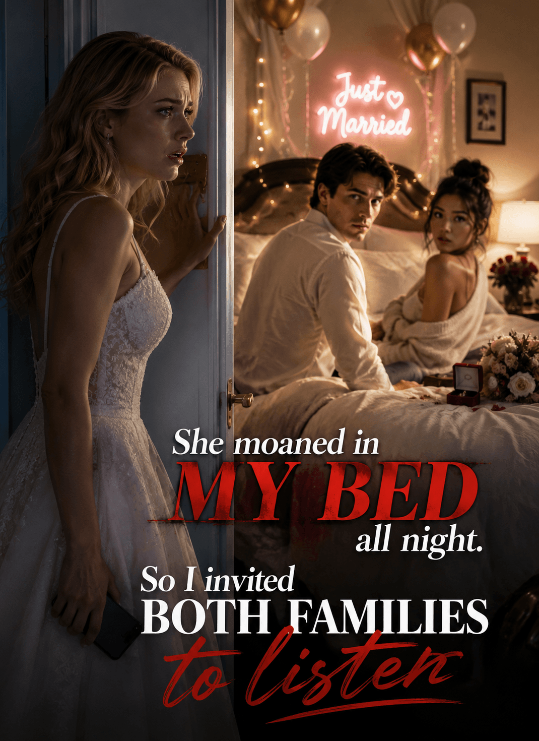 She moaned in my bed all night. So I invited both families to listen